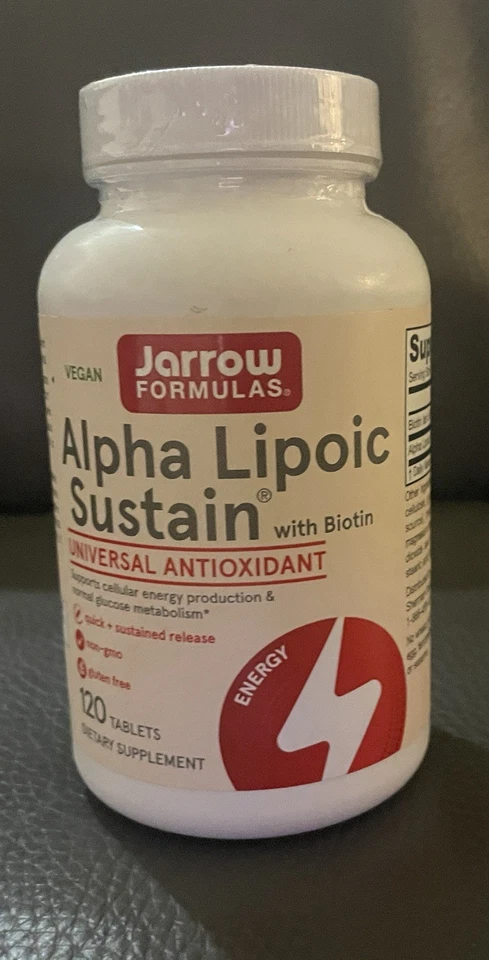 Jarrow Formulas Vegan Alpha Lipoic Sustain with Biotin 300 mg 120 Tabs 2 Bottles - Image 2 of 4