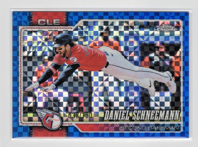 2026 Topps Chrome #272 Daniel Schneemann Blue Xfractor 38/150 Guardians
