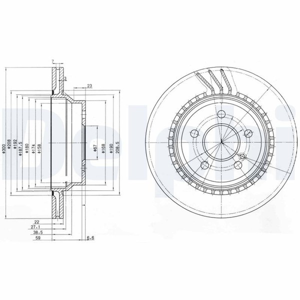 2X Bremsscheibe Delphi BG3758 FüR Klasse Mercedes GLK S211 W212 W211 X204 S212-image