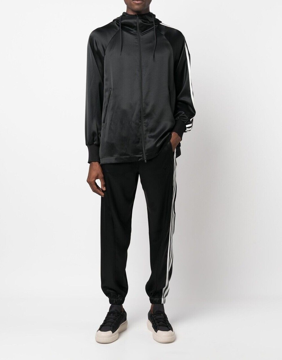 Yohji Yamamoto Tech Silk Zip-Up Hooded Jacket Black IQ1798