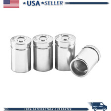 4pcs Silver Aluminum Alloy Bullet Shell Tire Valve Stem Caps Leak-proof Corrosi