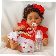Reborn Baby Dolls Black Girl - 20 Inch African American Baby Dolls, Red Lila