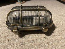 Bulkhead Oval Antique Brass Bathroom Light