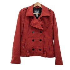 Charlotte Russe Wool Peacoat Sz Xl Women’s Rust Orange Corduroy Double Breasted