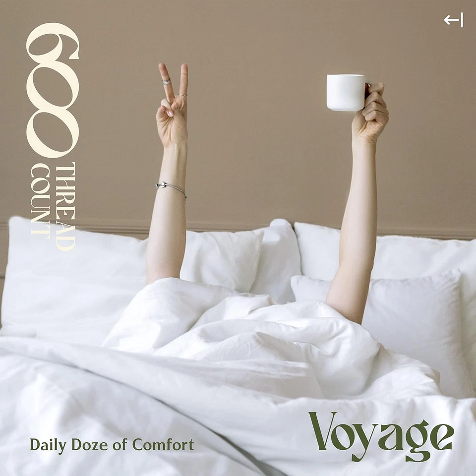 Luxury Egyptian Cotton Sheets Twin XL Size - 600 Thread Count 3 PC White Twin XL - Image 3 of 4