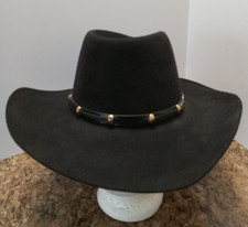 AKUBRA "The Boss" Western Fur Felt Hat Mens Felt Black Size 53