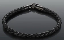 black leather bracelet