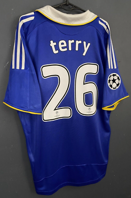 MEN'S FC CHELSEA 2007/2008 JOHN TERRY UEFA SOCCER FOOTBALL SHIRT
