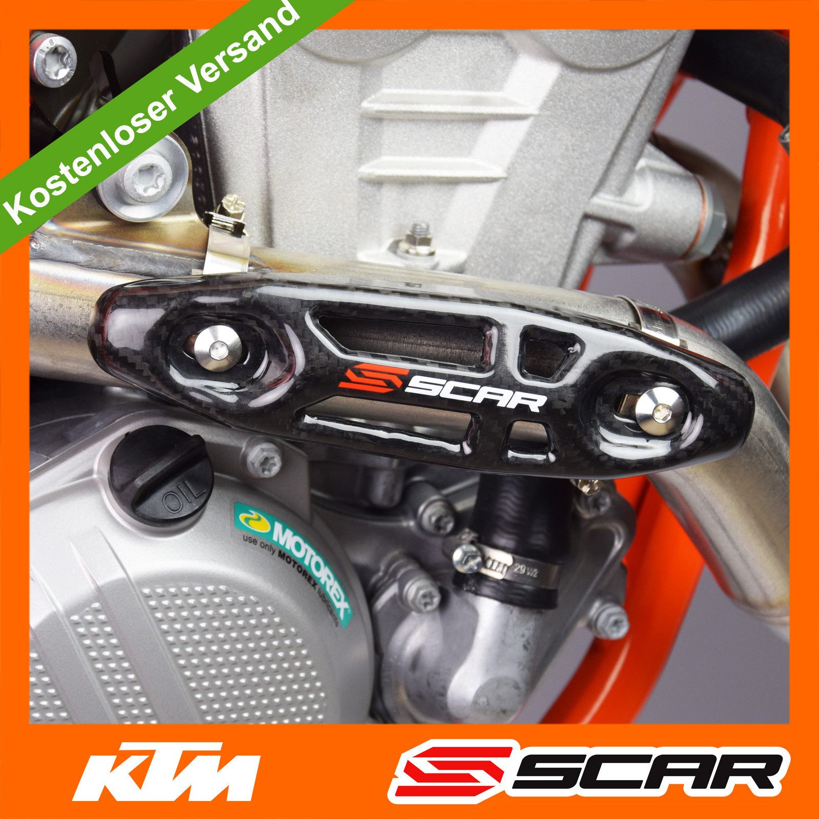 Protection collecteur KTM SXF EXCF 250 350 450 protection chaleur carbone