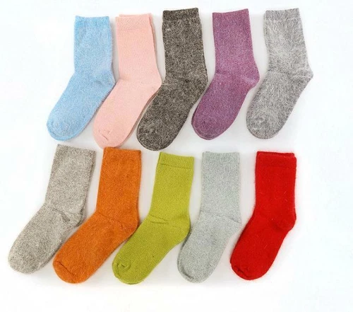 5 Pairs Luxury 100% Angora Pure Wool Cashmere Women Outside Socks Warm Warm - Picture 4 of 23