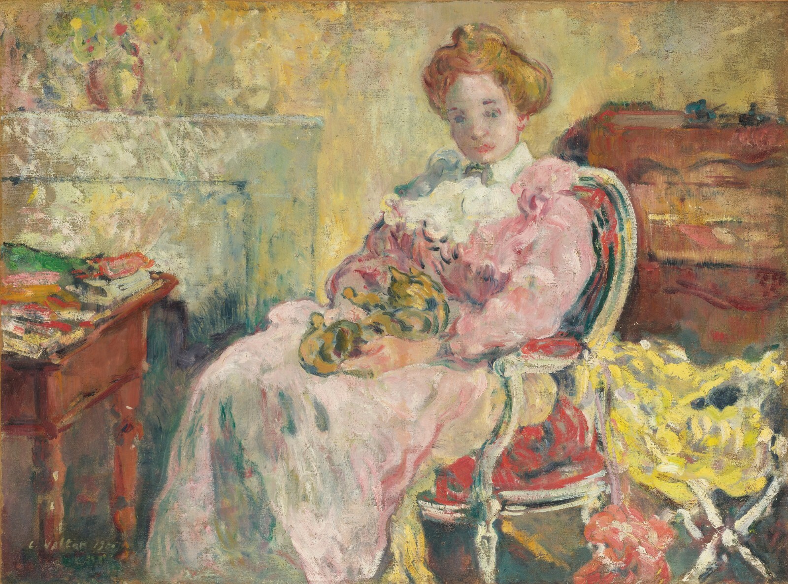 Louis Valtat Poster Or Canvas Print Femme Au Chat Sur Les Genoux Ebay