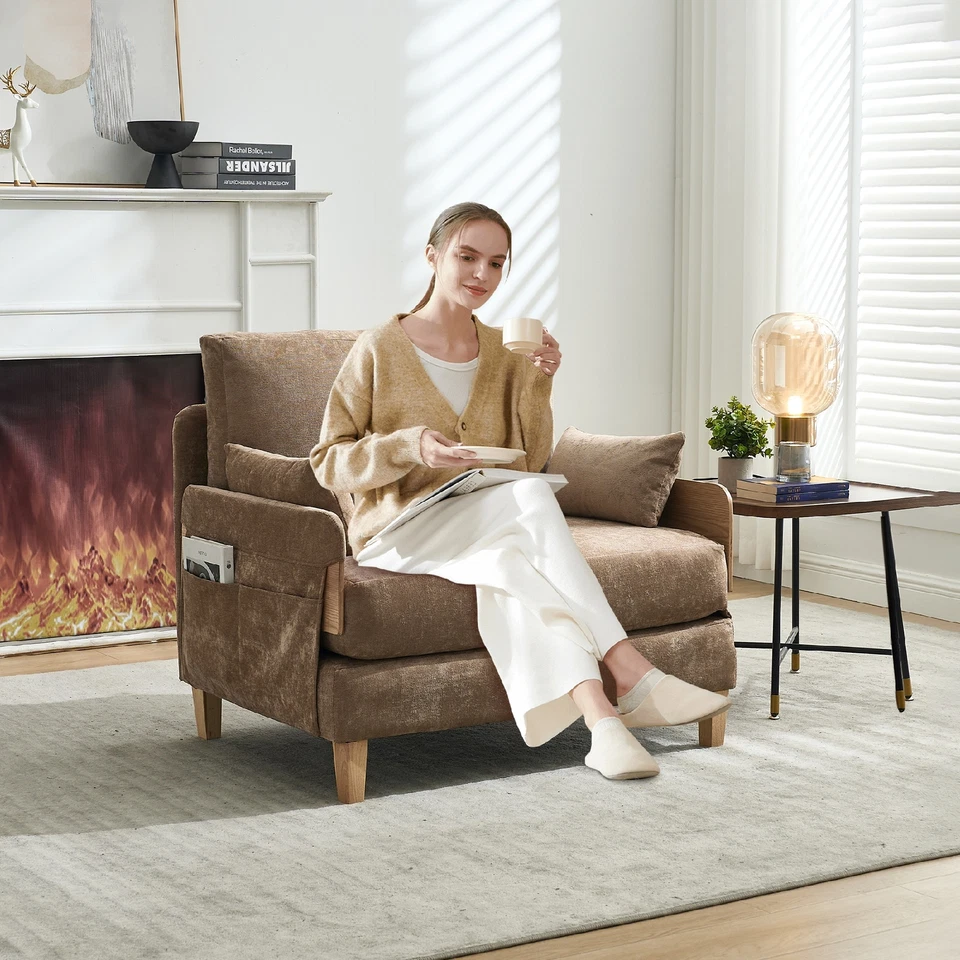 Sofá cama reclinable plegable moderno, cama convertible 3 en 1 con tres almohadas Foto 3 de 4