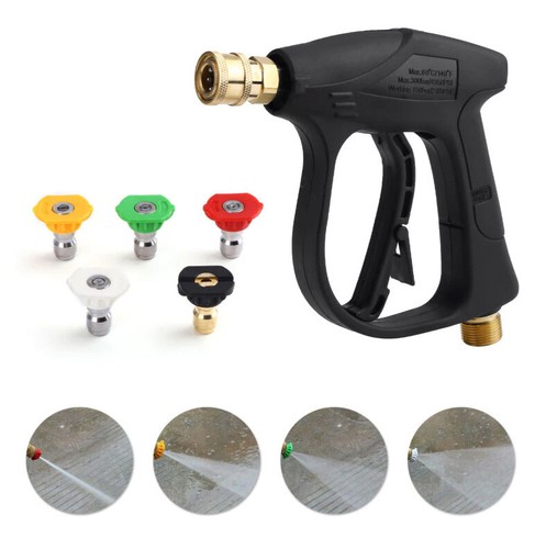 1/4" High Pressure Washer Gun 4000 PSI Car Wash Foam Spray Short Wand w/ Nozzle - Picture 5 of 25