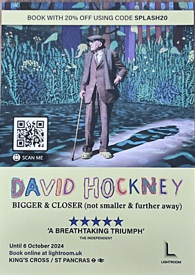 DAVID HOCKNEY - GRÖSSER & NÄHER (nicht kleiner & weiter weg) PROMO-POSTKARTE