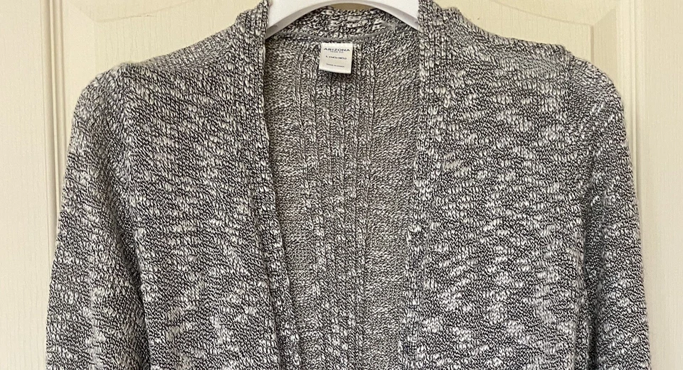 Arizona Jean Co. Girls Heather Grey Size L Plus Open Front Cardigan *NWT $45 - Image 2 of 4