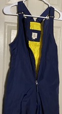 Lands End Navy Girls Snow Bibs Center Zip Size 10