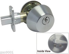 Single Cylinder Deadbolt Satin Chrome Grade 2 Commercial Keyed Handle Lever Lock
