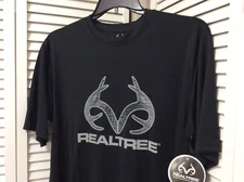 Realtree Men's Short Sleeve Crew Neck Poly T-Shirt size medium Outdoors Black 