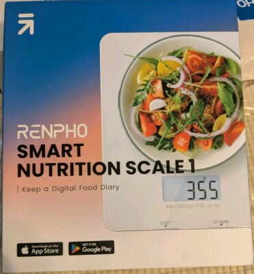 RENPHO Smart Nutrition Scale App Control Customizable White Scale ES-SNG01 NIB