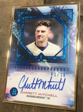 2021 Topps Bowman Transcendent Garrett Mitchell RC Auto Gold Rim Blue 1/10