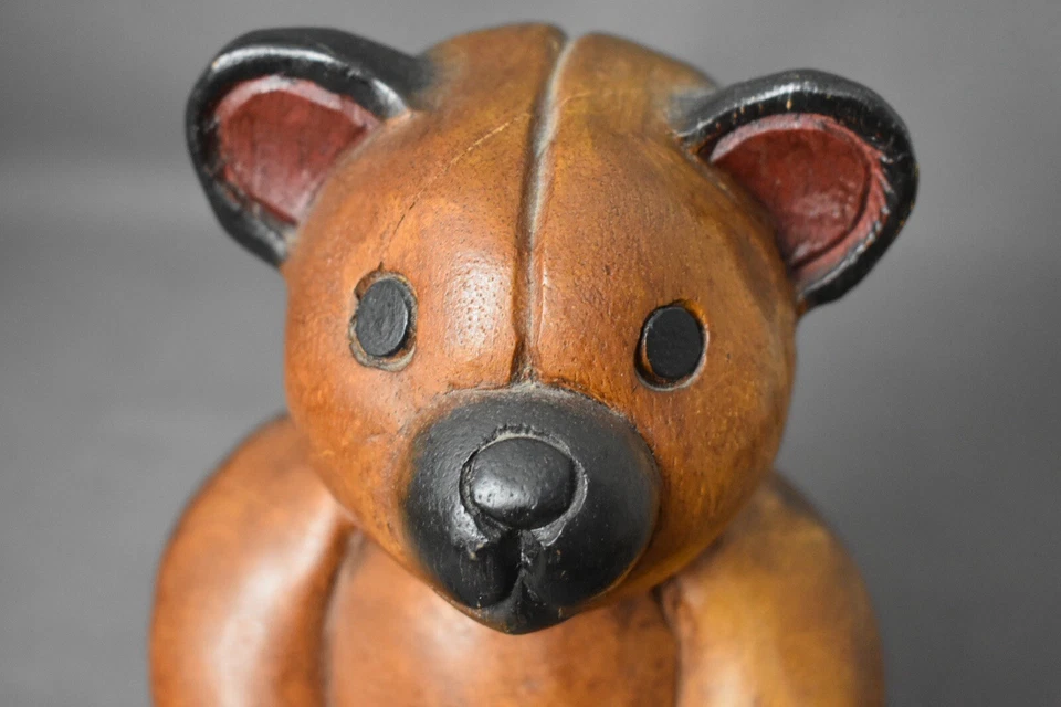 Ours en bois sculpté à la main - Art folklorique - Mandalay Box Co rustique - Photo 3/4