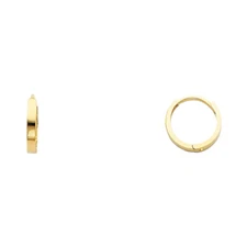 Ioka - 14K Gold 2mm Thickness Square Tube Huggies Hinged Earrings