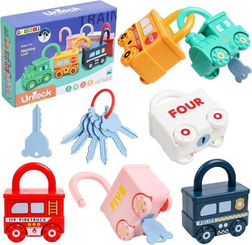 Montessori Learning Toys Sorting & Matching Locks and Keys Toddlers Sensory Car