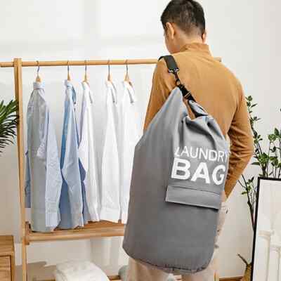 71L Laundry Bag Laundry Basket Room Organizer Backpack with Adjustable Shoulder