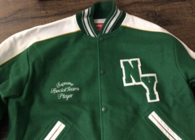Supreme 94 Varsity Jacket Special Teams Player Green White Size L