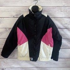 Colorado Classics Gerry Womens Ski Coat Down L Black Pink White Full Zip