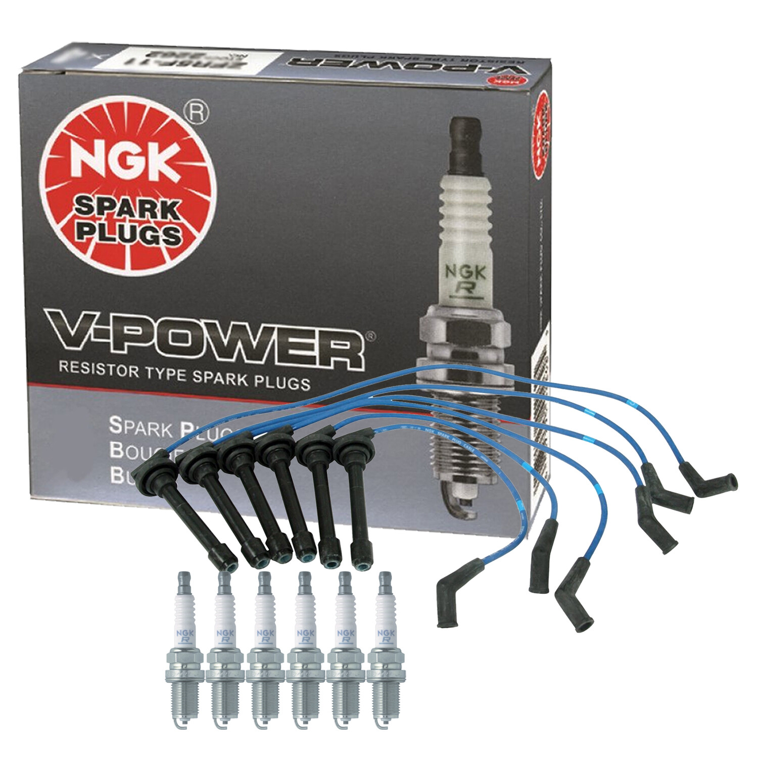 NGK Wire  6 V-Power Spark Plugs Kit For Honda Passport Isuzu Rodeo 3.2 V6