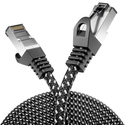 10m CAT7 Patchkabel Nylon Netzwerkkabel S/FTP PIMF RJ45 LAN DSL Netzwerk Kabel