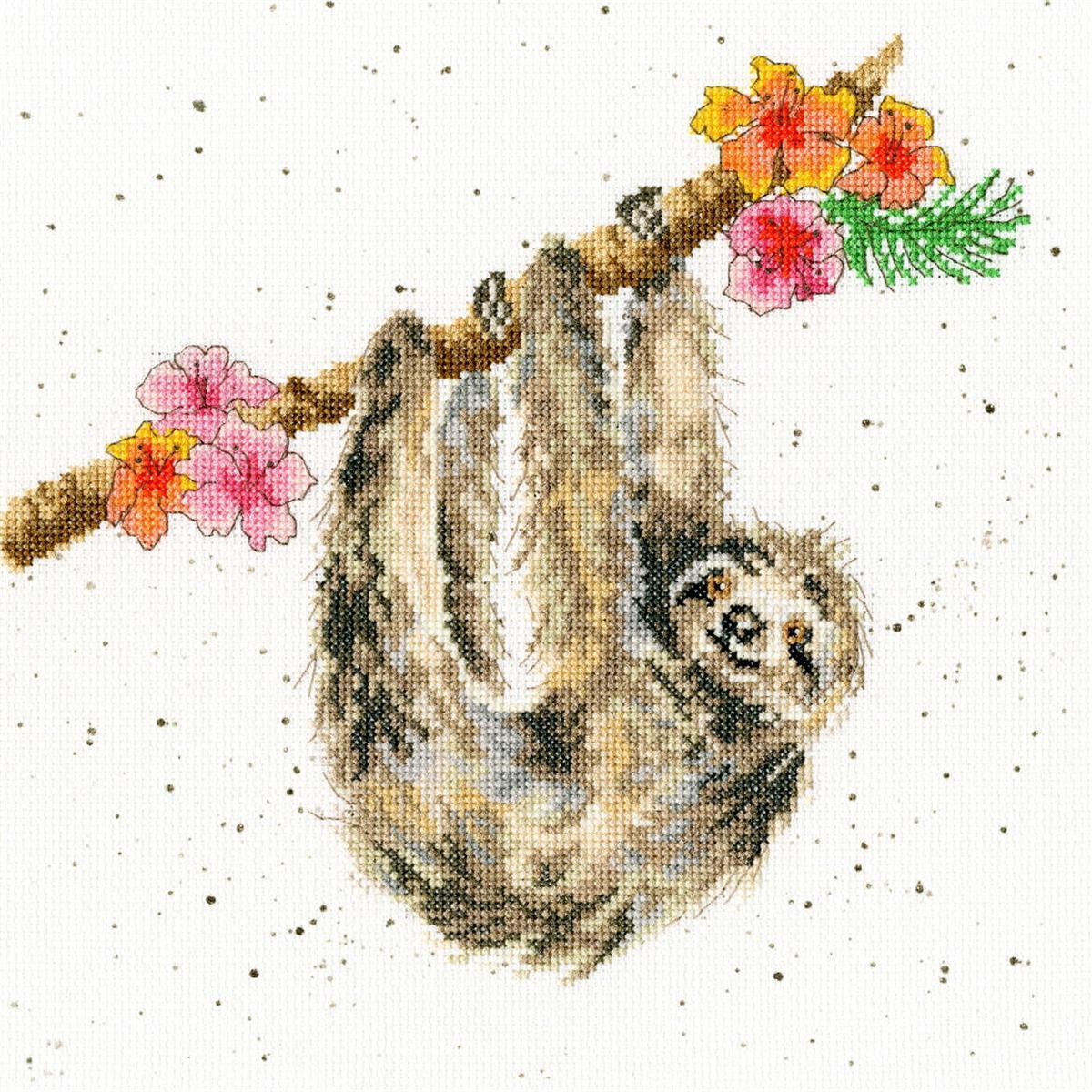Bothy Threads counted cross stitch Kit ""Hanging Around"", 26x26cm, XHD59