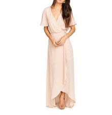 NWT SHOW ME YOUR MUMU- Sophia Wrap Dress Dusty Blush Crisp Bridesmaid Wedding