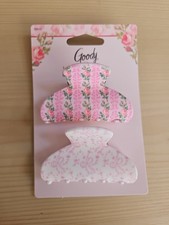 Goody x LoveShackFancy Small Flower Hair Claw Clips 2 Ct Pink/White, 3 in
