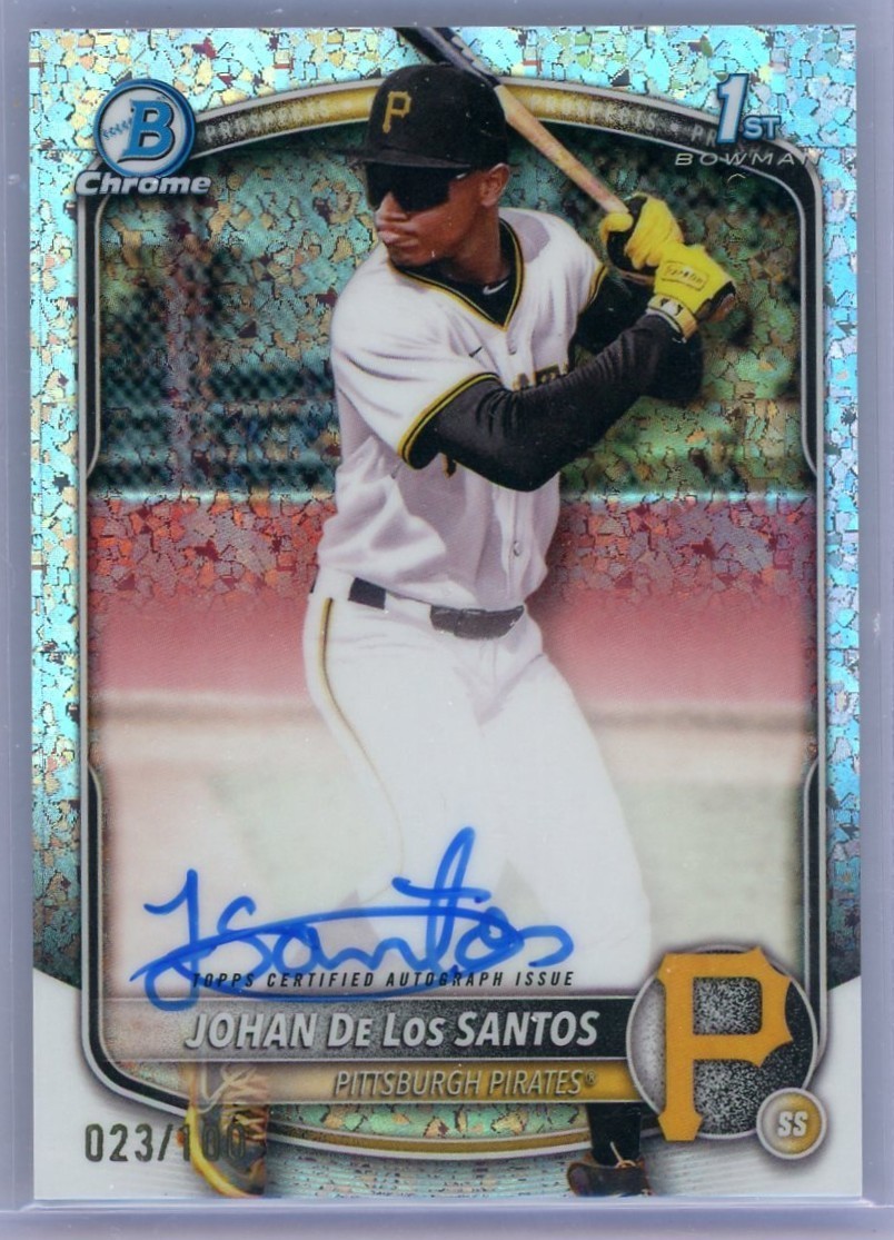 2025 Bowman Chrome 1st Johan De Los Santos Mini Diamond Refractor Auto /100 PIT