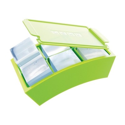 ZOKU Jumbo Eiswürfelbereiter - Lebensmittelechtes Silikon ergibt 12 perfekte quadratische Eiswürfel