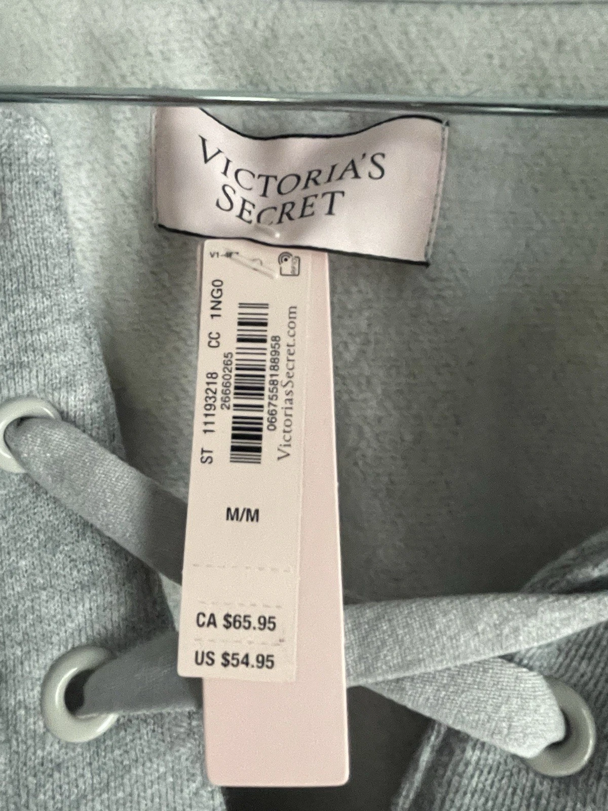 UNDERCOVER Felpa con cappuccio ritagliata Victoria's Secret M Nuova con etichetta