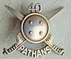 RARE WW1 1916 40th PATHANS INDIAN REGIMENT MILITARY OFFICER SILVER CAP HAT BADGE