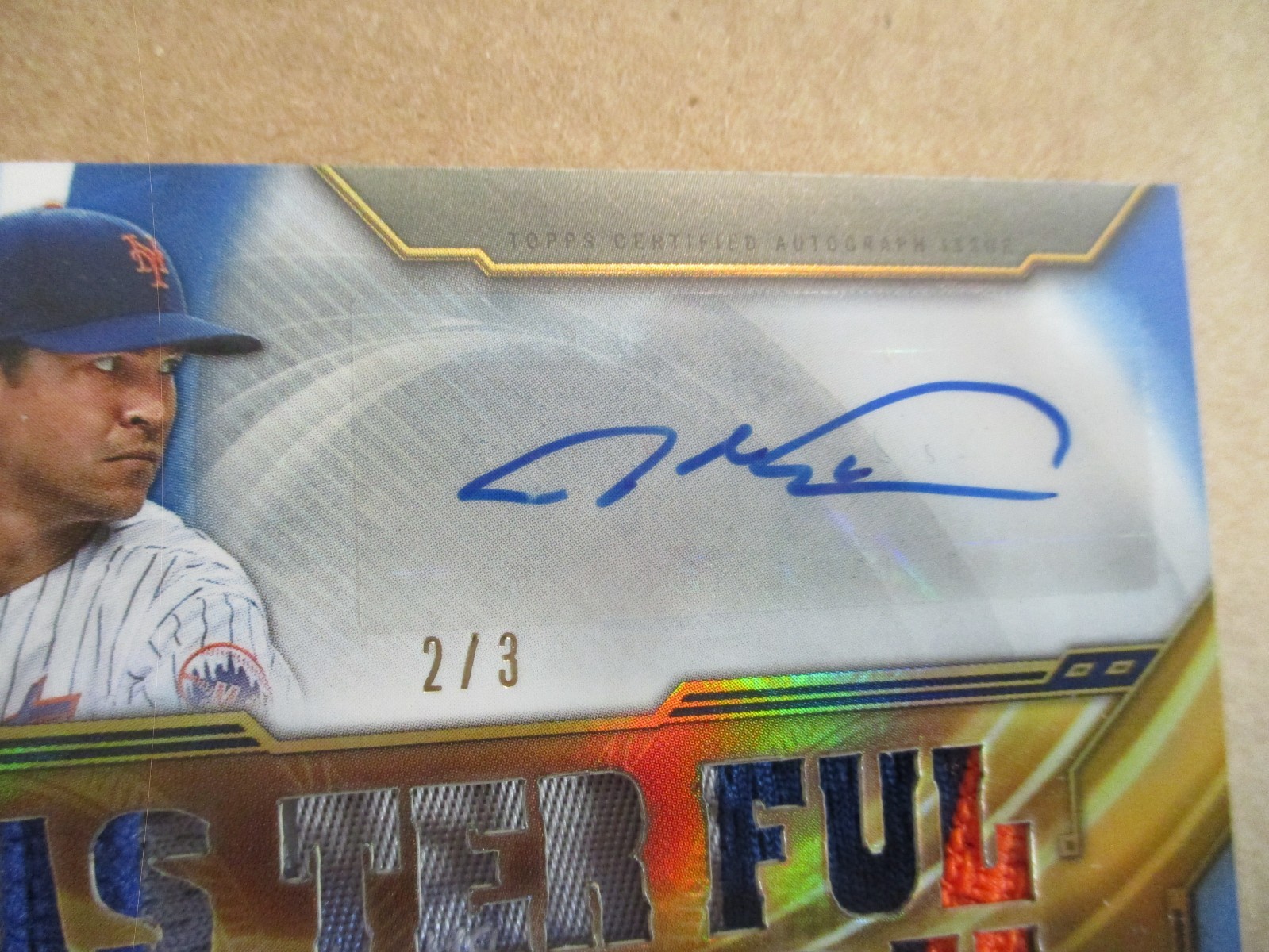 2019 TOPPS TRIPLE THREADS JACOB DEGROM #TTAR-JD4 3 COLOR RELIC PATCH AUTO 2/3 view 6