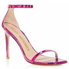Stuart Weitzman Nudistcurve 100 Ankle Strap High Heel Sandals Size 8.5