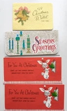4 Vintage SLIM JIMS Money Enclosure / Wallet Christmas Cards HALLMARK UNUSED