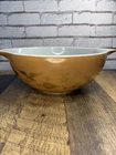 Pyrex Early American 444 Vintage 4 Qt Cinderella Mixing Bowl Brown Gold Clean!