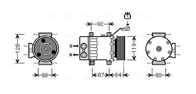 AVA QUALITY COOLING JEAK047 Kompressor, Klimaanlage für JEEP