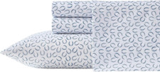 Wrangler Twin Size Sheet Set, Ultra-Soft  Wrinkle-Resistant, Horseshoe Blue