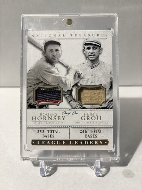 2014 Panini national treasure 1/1 Patch Of  ROGERS HORNSBY Bat Of HEINIE GROH🔥