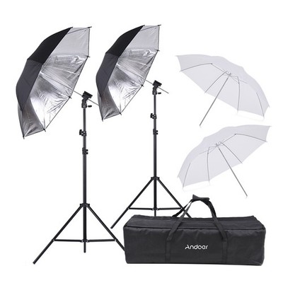 Andoer Off Camera Double Speedlight Flash Shoe Mount Soft Umbrella K EFRD