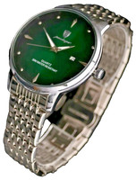 Mega Edle MäNner Herren Armband Uhr Herrenuhr GrüN Silber Farben