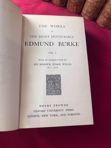 1906 WORKS OF EDMUND BURKE 1st World's Classics Edition OXFORD 6 VOL SET - Picture 4 of 4
