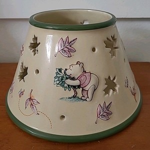 DISNEY Winnie the Pooh & Friends Ceramic Jar Candle Lamp Shade Topper NO FLAWS